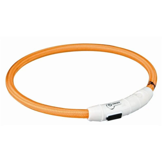 Trixie Flash Leuchtring 70cm/10mm - orange USB - Blink- oder Dauerlicht