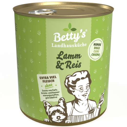 Betty‘s Landhausküche Hund – Lamm & Reis 800 g