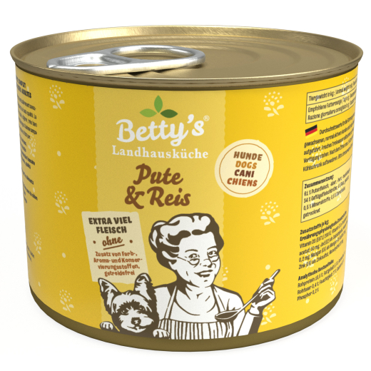 Betty‘s Landhausküche Hund – Pute & Reis 200 g