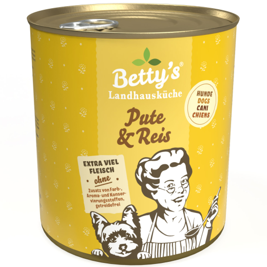 Betty‘s Landhausküche Hund – Pute & Reis 800 g