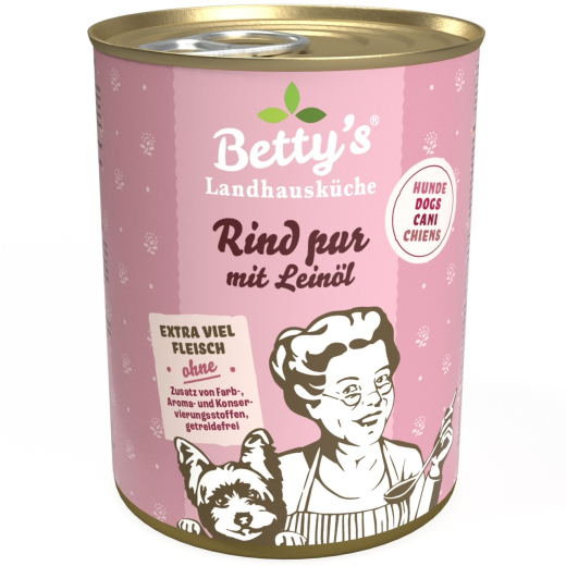 Betty‘s Landhausküche Hund – Rind pur mit Leinöl 400 g