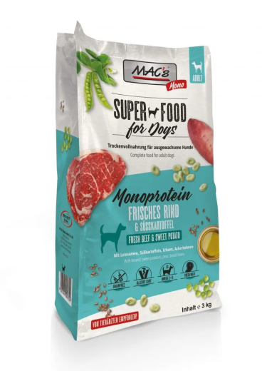 MACs Dog Mono Frisches Rind 3 kgAlleinfuttermittel für Hunde