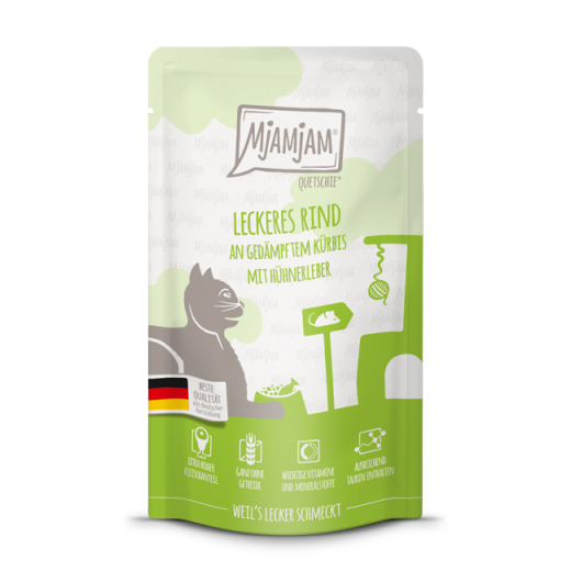 MjAMjAM – Quetschie - leckeres Rind an gedämpftem Kürbis 125 g