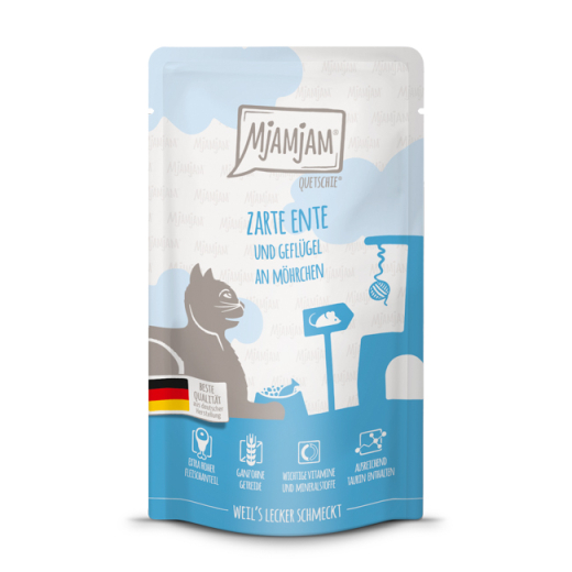 MjAMjAM – Quetschie - zarte Ente & Geflügel an leckeren Möhrchen 125 g