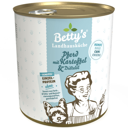 Betty‘s Landhausküche Hund – Sensitiv Pferd mit Kartoffel 800 g