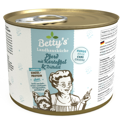 Betty‘s Landhausküche Hund – Sensitiv Pferd mit Kartoffel 200 g