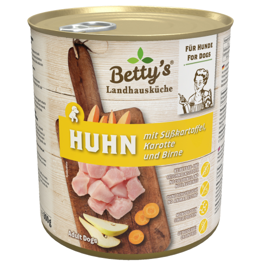 Betty‘s Landhausküche Hund – Huhn mit Süßkartoffel und Birne 800 g