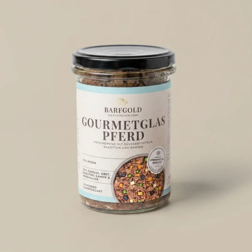 Barfgold Gourmetglas Pferd 400g