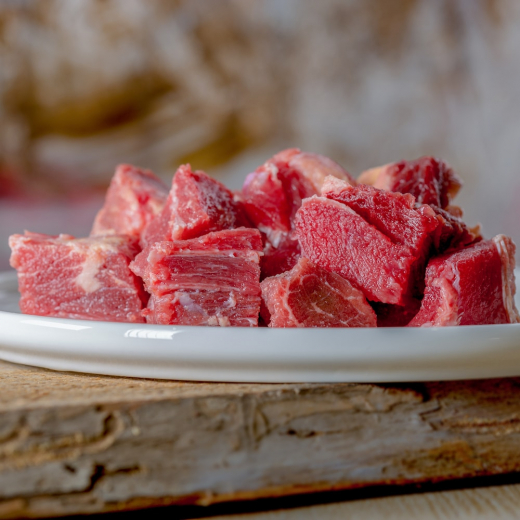 Barfgold Rindermuskelfleisch durchwachsen, gewürfelt, 1000g