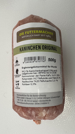 Die Futtermacher Kaninchen original, gewolft, 500g