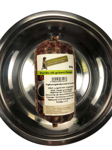 Die Futtermacher Rind Mix mit grünem Pansen, gewolft, 500g