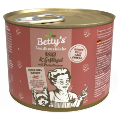 Betty‘s Landhausküche Hund – Wild & Geflügel mit Preiselbeeren 200 g